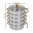 thumbnail image 2 of 11.81*18.5in 5-Tier Steamer Pot Stainless Steel for Steaming Rice Vegetables Meat, 2 of 12