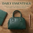 thumbnail image 5 of INSPIRE CHIC Vegan Leather Purse Bags Top Handle Dome Satchel Bag with Strap for Women Green, 5 of 6
