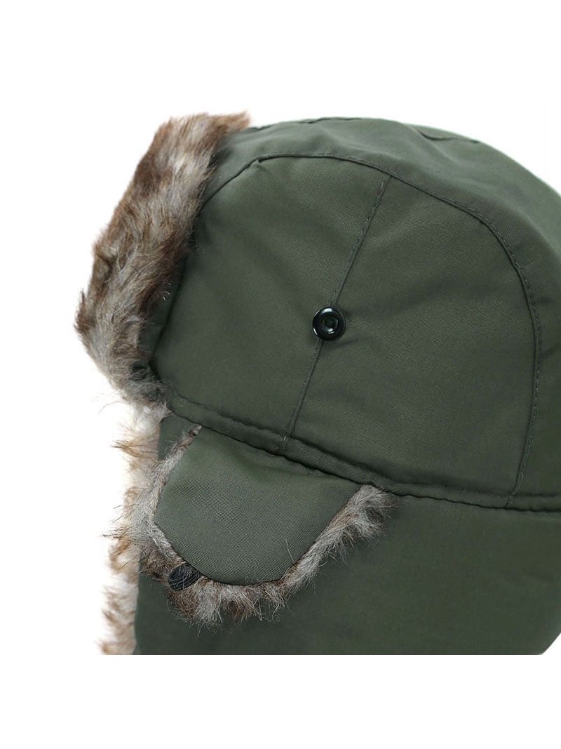 Unisex Adult Russian Trapper Bomber Hat, Lined Warm Ear Flaps