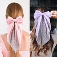 thumbnail image 5 of 4PCS Big Hair Bows for Women Girls,TOKUFAGU Large Hair Ribbon Bow Barrette Clips for Girls,Hair Bows with Long Tail Vintage French Hair Accessories for Women, 5 of 5