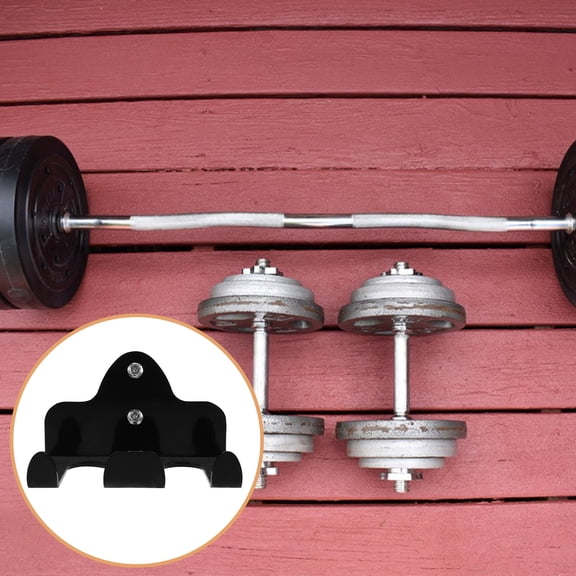 LABSERRON 1Set Barbell Rack Iron Black Rectangular Modern Design Wall Mounting For Gym Equipment Rack Workout Area