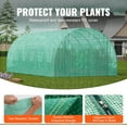 thumbnail image 6 of KFFKFF Walk-in Tunnel Greenhouse, 20x10x7 ft, Featuring a Durable Galvanized Steel Frame and Green PE Covering, Equipped with a Roll-up Zipper Door and 12 Ventilation Windows, 6 of 9