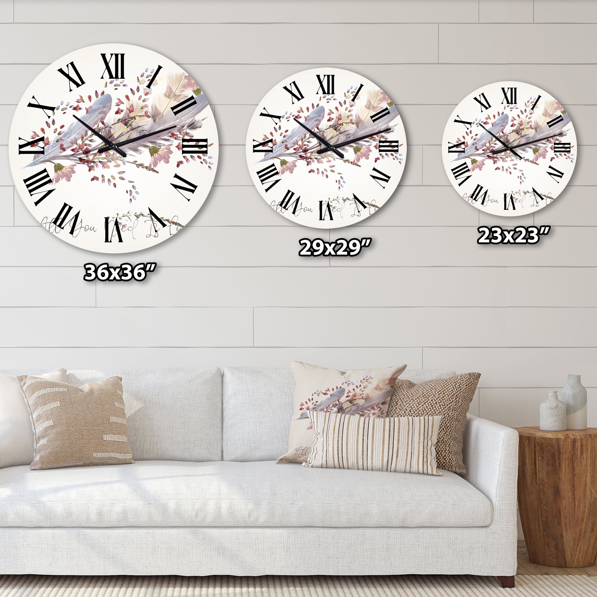Designart 1 in Quartz Bohemian Wall Clock
