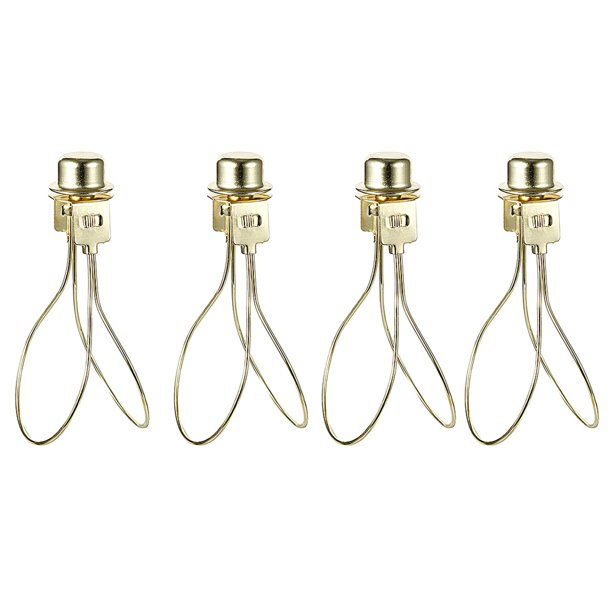 4Pcs Lamp Shade Light Bulb Clip Adapter w Shade Attaching Finial Top