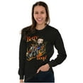 thumbnail image 4 of Biker Betty Boop Flaming Motorcycle Women's Long Sleeve T Shirt Brisco Brands S, 4 of 5