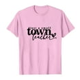 thumbnail image 4 of Tittly T Shirts for Women Spring Tops for Women Women's Just A Small Town Teacher Printed T Shirt Cotton Round Neck Casual Short Sleeves Graphic Tees Tshirts Shirts Pink S, 4 of 4