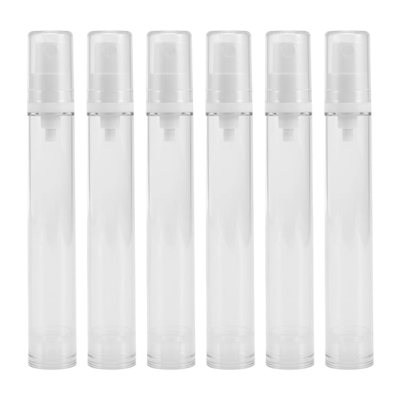 Botellas de bomba sin aire Unique Bargains de 6 piezas Botellas de bomba cosmética sin aire Dispensador de botella de viaje para base transparente-0.5 oz