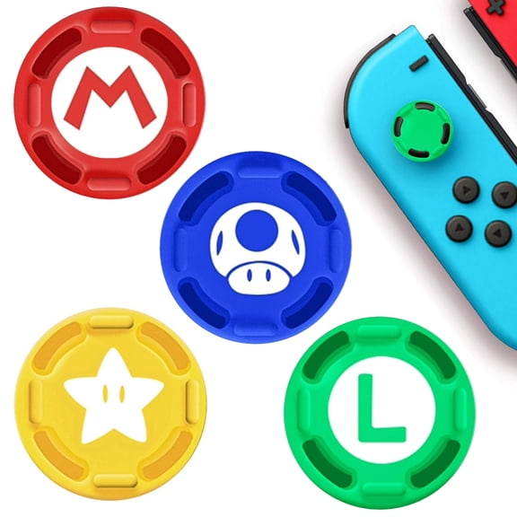 Genreen 4Pcs Silicone Joystick Thumb Stick Grip Cover for Nintendo Switch Joy-Con Controller/Switch OLED/Switch Lite Limited Edition