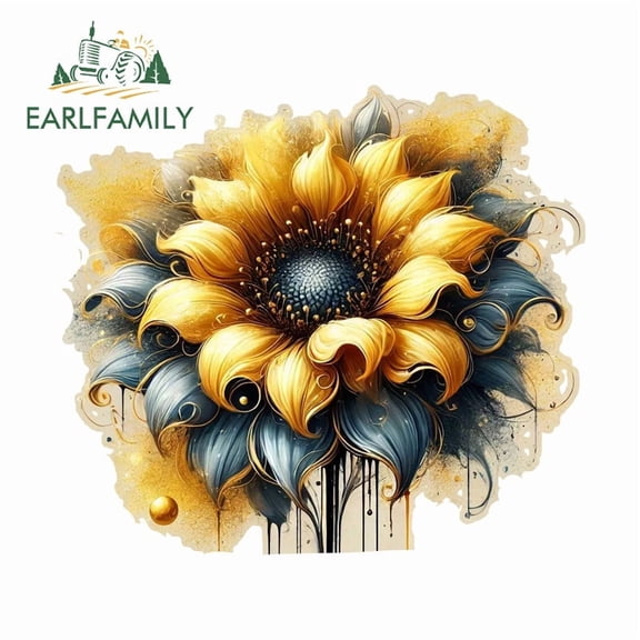 EARLFAMILY 5.1" Butterfly Graffiti Sunflower Cartoon Car Stickers Interesting Waterproof Campervan Skateboard Laptop Trunk Decal Occlusion Scratch Car Label