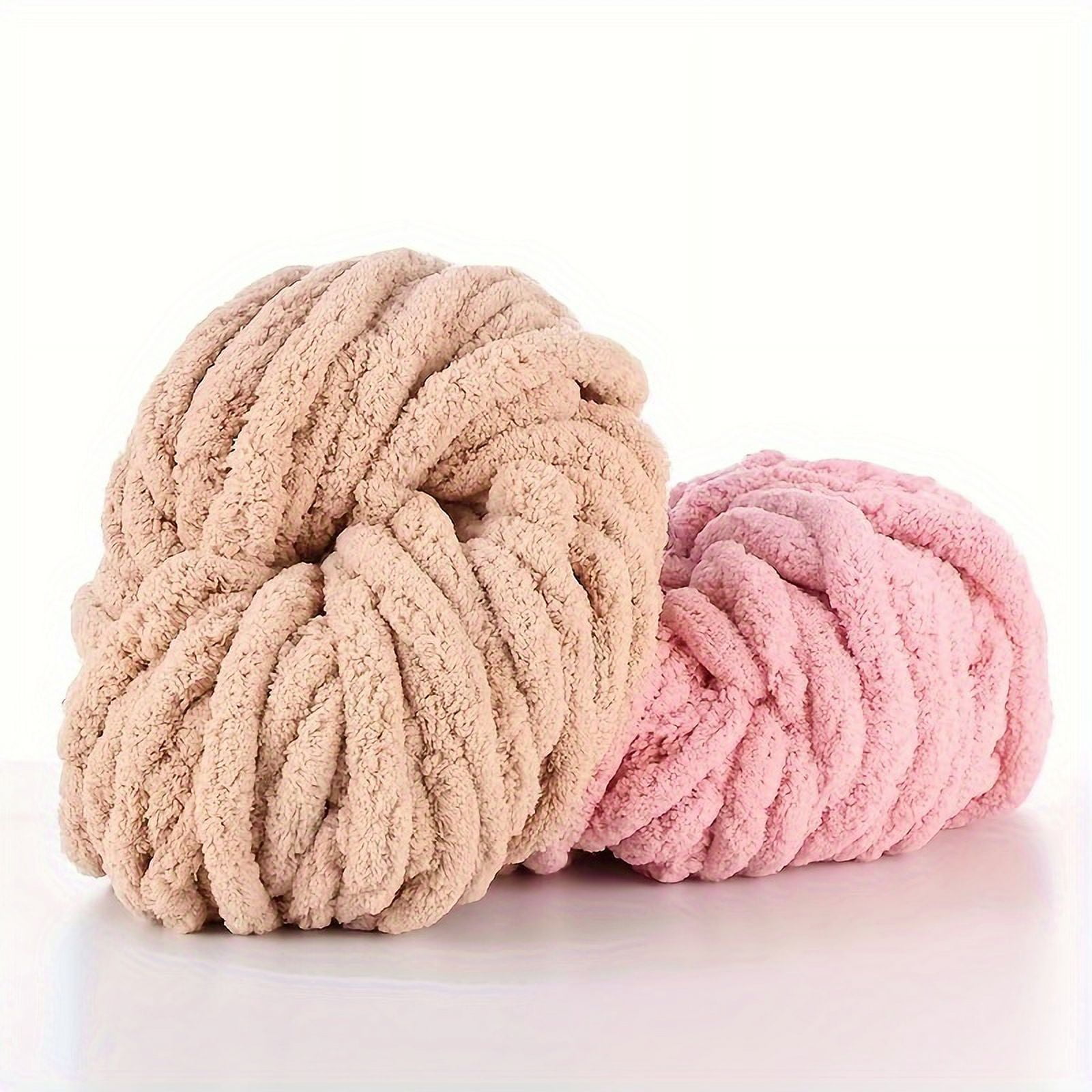 Buy 1 Get 1 Free, total of 2 Pcs Giant Super Soft Chunky Chenille Yarn - Bulky Polyester for Cozy Blankets, Home Decor Projects, and Knitting - Fluffy, Vibrant, and Easy to Work With, 250g per Piece