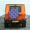 thumbnail image 6 of Salouo Blue Skull Flower Print Spare Tire Cover 14-17 inch Spare Tire Protector Universal Tough Tire Wheel Cover for Trailer SUV and Truck-15 inch, 6 of 6