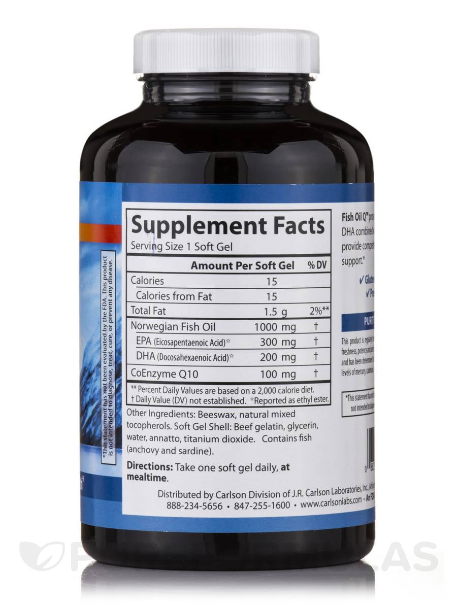 Carlson Laboratories Fish Oil Q 100 60 Softgel