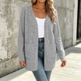 thumbnail image 6 of Ozmmyan Women's cardigan sweaters for womens Long Sleeve Open Front Loose Casual Solid with Pockets Fall Winter, 6 of 7