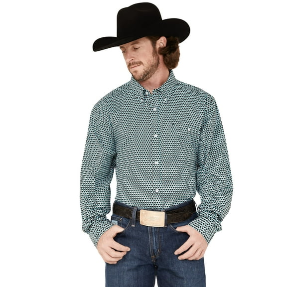 Rank 45 Men's 45&Reg; Colt Geo Print Long Sleeve Button-Down Western Shirt White