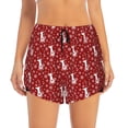thumbnail image 2 of Gukieu Christmas Deer Head Print Women's Sports Shorts with Drawstring Elastic Waistband for Running, Yoga, Fitness-Medium, 2 of 7