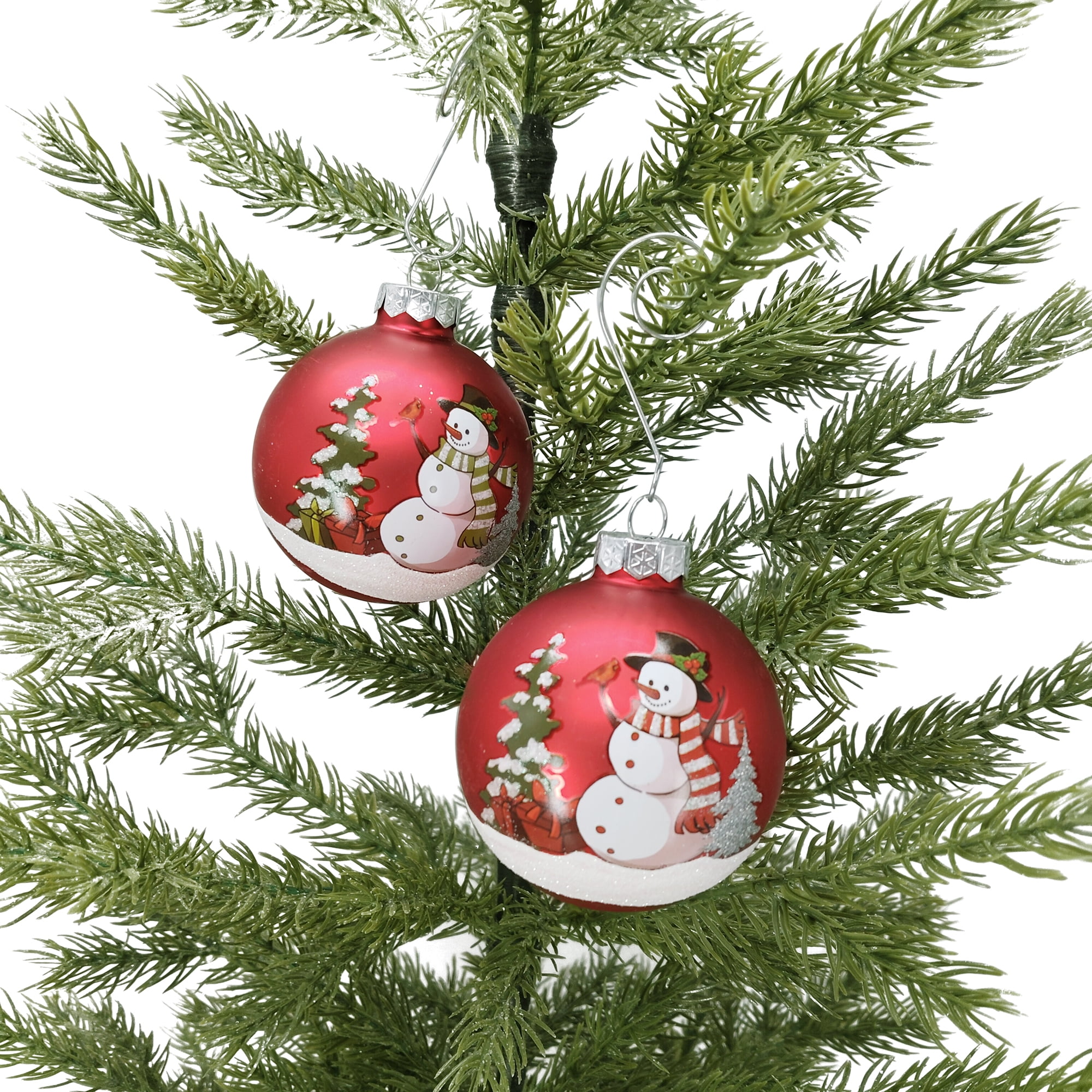 Holiday Time Dia 65mm 4Ct Snowman Glass Ornament, Holiday Time DIA 65mm 4CT SNOWMAN Glass Ornament