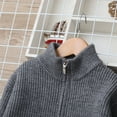 thumbnail image 3 of OGLCCG Kids Boys Striped Cardigan Sweaters Long Sleeve Stand Collar Zipper Knitted Sweater Fall Winter Warm School Uniform Knit Outwear 5-14 Years, 3 of 8
