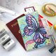 thumbnail image 3 of Funda protectora para pasaporte de cuero con pintura de diamante en forma especial de mariposa DIY Hugtrwg Para estrenar, 3 of 9