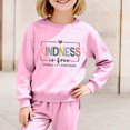 thumbnail image 2 of Tisuna Kids Girls Long Sleeve Sweatshirts Soft Crewneck Letter Print Tops Toddler Daily Wear Fall Outfits Size 4-5 Years Pink, 2 of 5