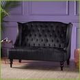 thumbnail image 2 of Modern Glam Velvet Loveseat with Wingback - 50.25” Wide for Living Room, Jewel-Tone Design, 2 of 12
