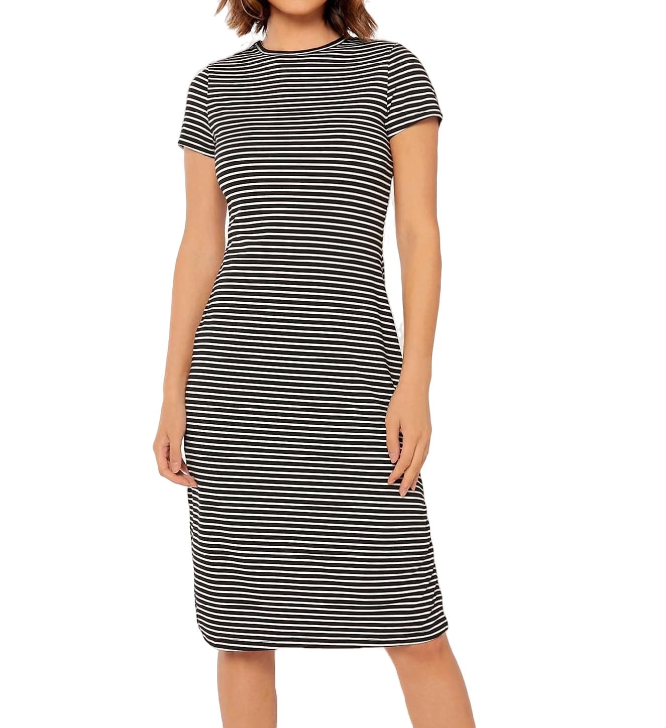 black and white striped dress womens