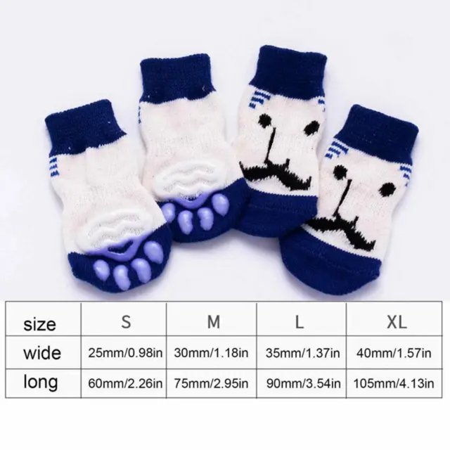 LNGOOR Pet Socks For Dogs 2 Pairs Anti-Slip Dog Socks With Grips Traction Control Paw Protection Puppy Dogs Non-Skid Socks For Indoor