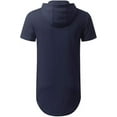 thumbnail image 3 of Aiyino Men's Hipster Hip Hop Longline Pullover Hoodies Short Sleeve Casual Basic Designed Cotton T-Shirts, 3 of 6