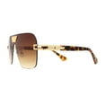 thumbnail image 3 of Urbane Slick Rimless Flat Top Racer Shield Baller Sunglasses Gold Tortoise Brown, 3 of 4