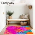 thumbnail image 3 of ODIKA 3'x5' Machine Washable Non-Slip Area Rug, Enchanted Coral Reef Garden Fiber Art Stitching Project High Traffic Rug with Pad, Pink, 726053, 3 of 8