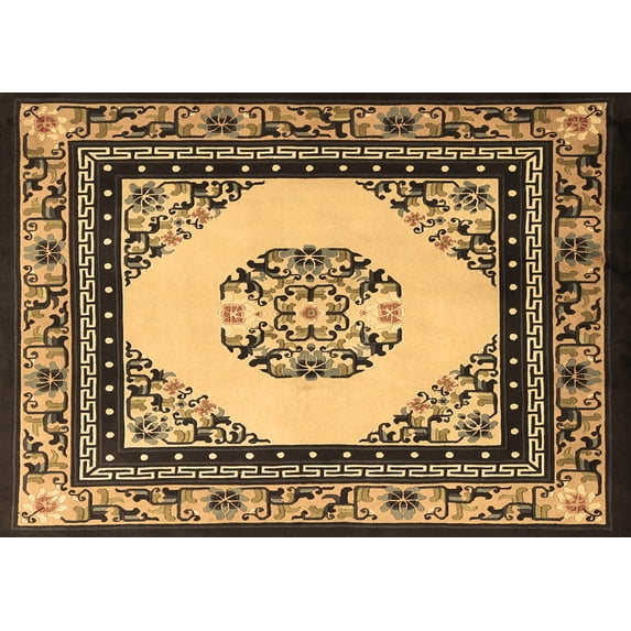 Ahgly Company Indoor Rectangle Oriental Brown Asian Inspired Area Rugs, 6' x 9'