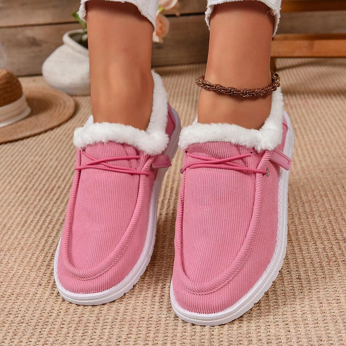 Womens Winter Warm Wendy Shoescomfort Cotton Lined Ankle Lightweight Non Slip Moccasins Canvas 3477