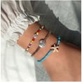 thumbnail image 2 of Pulsera de perlas estilo vacaciones en la playa, pulsera de cuentas de tres piezas de colores, joyería conmemorativa junto al mar, 2 of 6