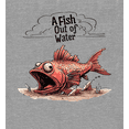 thumbnail image 2 of A Fish Out of Water Humor Adult Heather Gray Crew Neck Short Sleeve Tee-XL, 2 of 4
