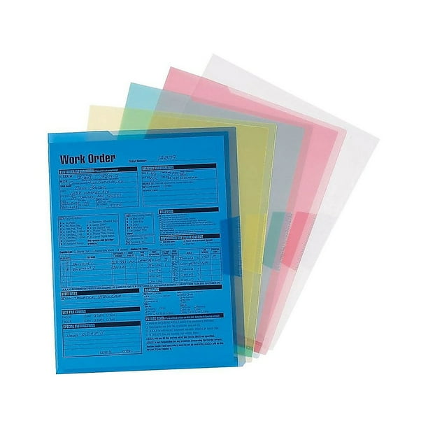 Staples Poly File Jackets Letter Size Assorted Colors 5/Pack (36053