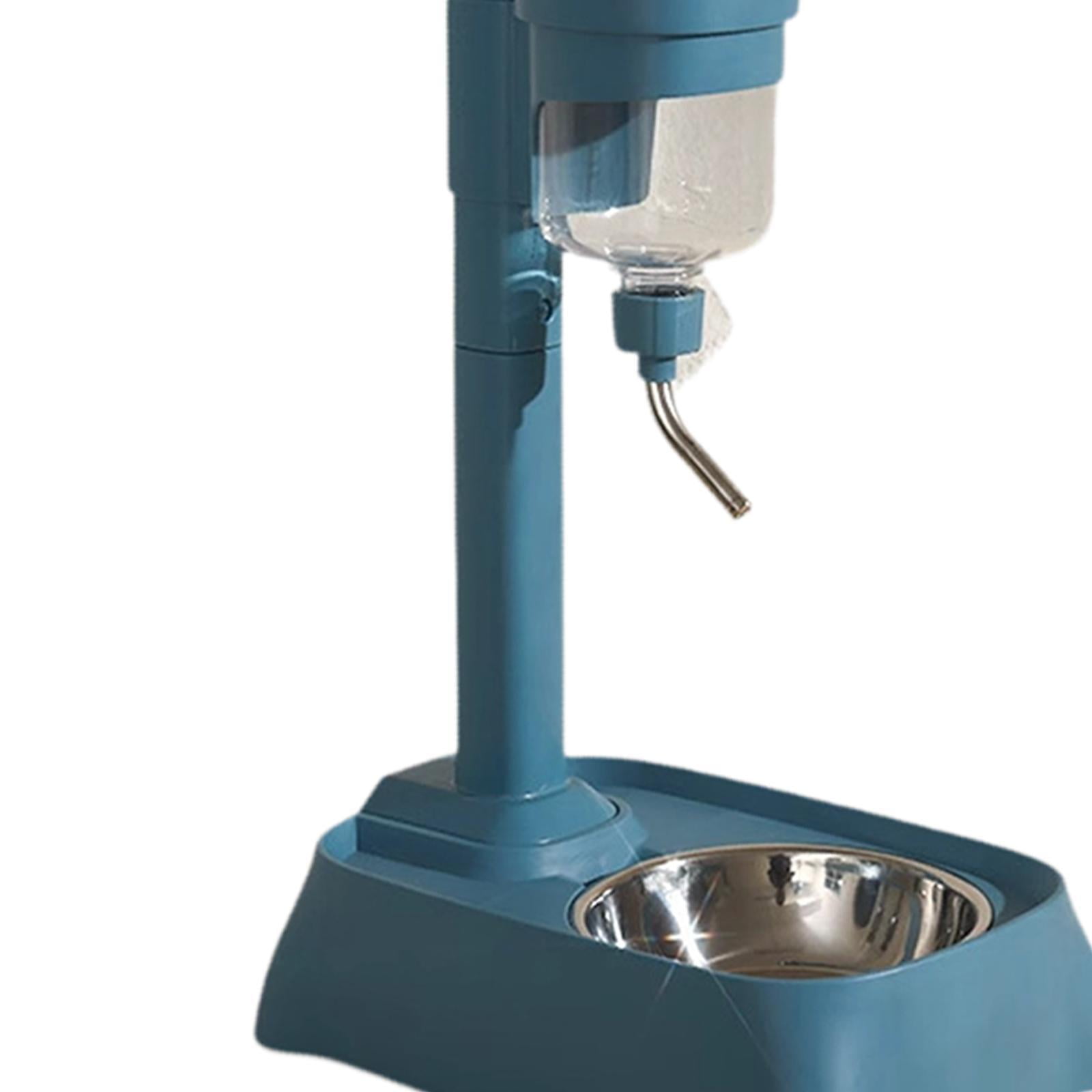 Serenable Pet Feeder Waterer Cat Dog Bowl Feeding Station Multifunctional Automatic Food Feeder Water Bottle Stand for Small Animal Cat blue