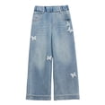 thumbnail image 3 of Shadoumai Girls Wide Leg Pants Ribbed Textured Palazzo Trousers Drawstring Elastic Waist Pull On Casual School Travel, 3 of 7