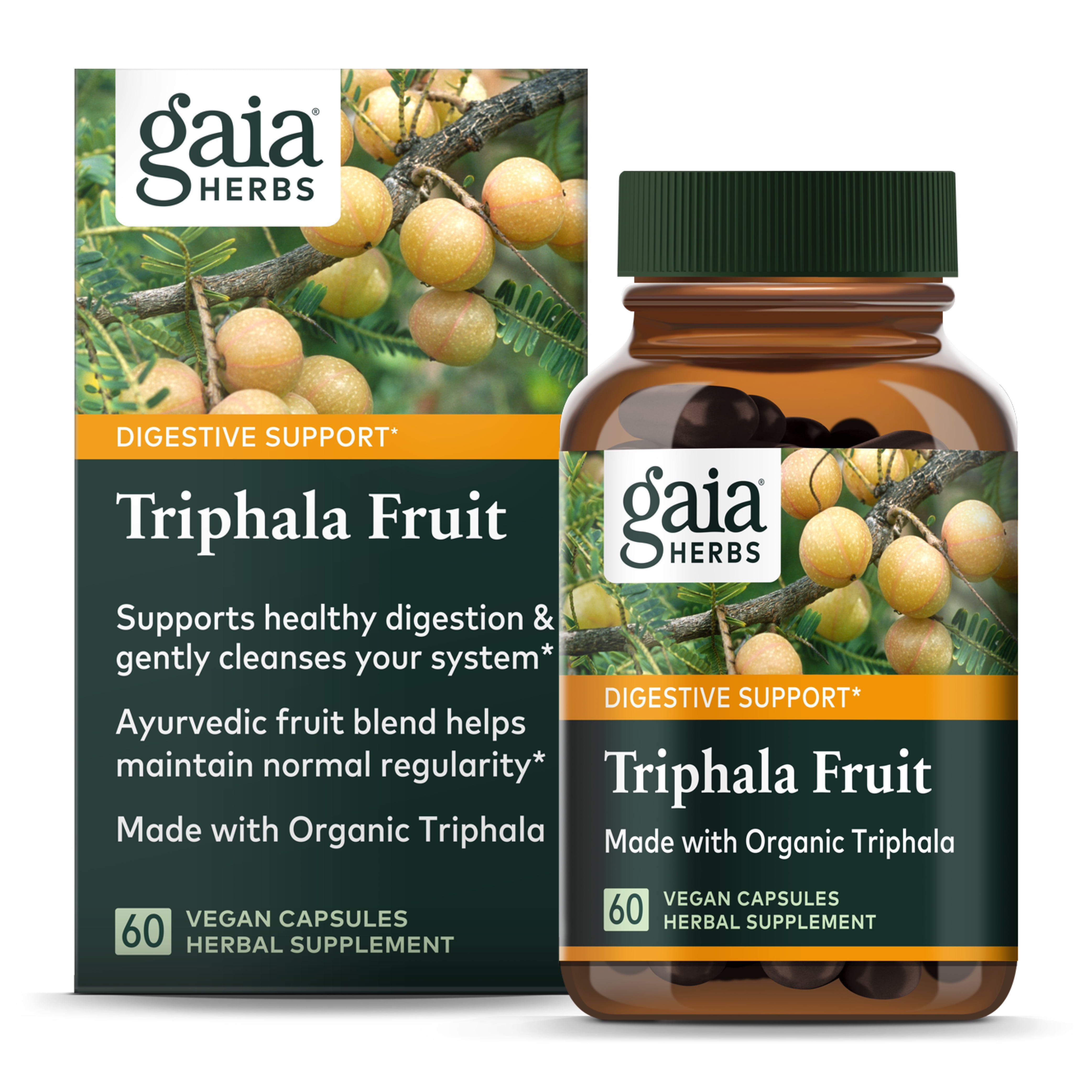 Gaia Herbs Triphala Fruit Supports Digestive Health Gently Cleanses