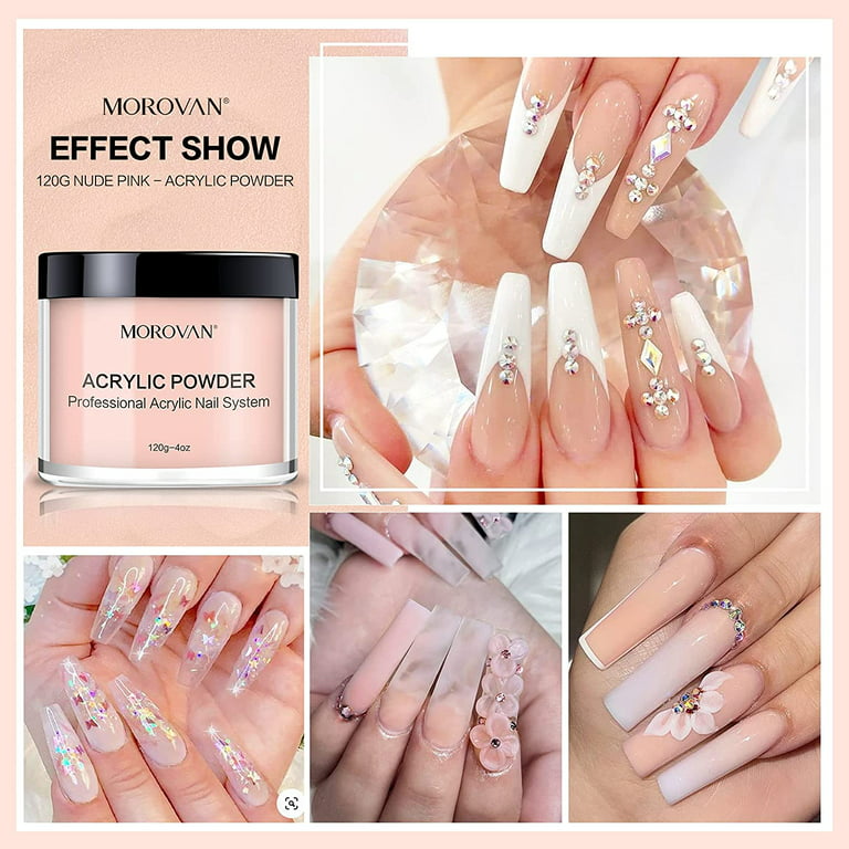 Morovan Acrylic Powder Nude Pink Color 4oz Professional Acrylic Nail Powder  for Acrylic Nails 