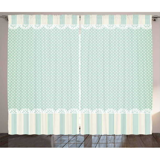 Shabby Chic Curtains 2 Panels Set, Shabby Chic Nursery Curtains