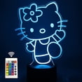 thumbnail image 1 of FYBTO Hello Kitty 3D Night Light Anime Led Table Lamp USB Charge with Touch Switch for Party Kids Bedroom Decor Birthday Gift 16 Colors Remote Control for Bedside Neon Light Desk Lamp, 1 of 5
