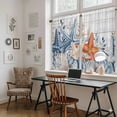 thumbnail image 5 of Orange Blue Starfish Coastal Kitchen Curtain for Berdoom Living Room Cafe 54 Inch Length, Summer Beach Eucalyptus Retro Tiers Curtains Light Filtering Drapes Window Treatment 2 Panels 52"Wx54"L, 5 of 8