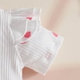 thumbnail image 5 of mgoYE Baby Girl Clothes 3-6 Months Baby Girl Outfit Heart Pattern Ruffle Short Sleeve Romper + Suspender Skirt + Headband 3PC Cute Newborn Clothes(Pink,9-12 Months), 5 of 8