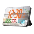 thumbnail image 3 of Reloj despertador LED, reloj eléctrico con pantalla de temperatura y humedad interior, reloj de mesa con superficie de espejo para dormitorio y oficin, 3 of 8