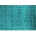 thumbnail image 1 of Ahgly Company Machine Washable Indoor Rectangle Oriental Turquoise Blue Industrial Area Rugs, 2' x 4', 1 of 4