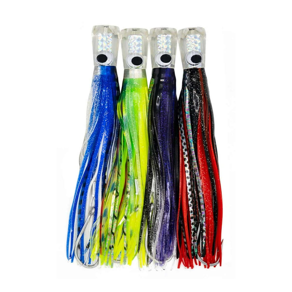 Rite Angler 11″ Chugger Jet Head Trolling Lures Set of 4 Teasers in