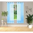 thumbnail image 2 of Gorgeous Home Linen Faux Silk Sheer Grommet Curtain Panels 108" x 63" Ruby Light Blue., 2 of 5