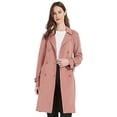 thumbnail image 6 of Giolshon Women's Faux Suede Trench Coat Classic Long Double Breasted Overcoat Belted Lapel Jacket Spring and Fall, 6 of 6