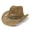 Khaki, variant on Womens Straw Cowboy Hat Hollowed Shapeable Brim Sun Cap For Women Summer Beach Outdoor Western Hat Headwear