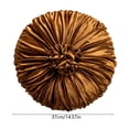 thumbnail image 3 of KITTEHIGM Ruched Velvet Round Throw Pillow with Rosette Center Pleated Circle Decorative Cushion in Multicolor Solid Velvet Accents for Sofa Bed Home Decor, 3 of 6