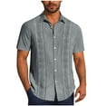 thumbnail image 3 of Yaoyar Mens Floral Vintage Lapel Shirt Fashion Printed Button Short Sleeve Lapel Casual Shirts Beach Hawaiian Shirts, 3 of 5